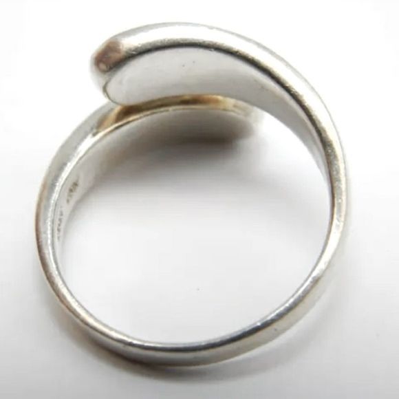 Genuine Sterling Silver Abalone Bypass Ring Sz 7.5 - Picture 9 of 15